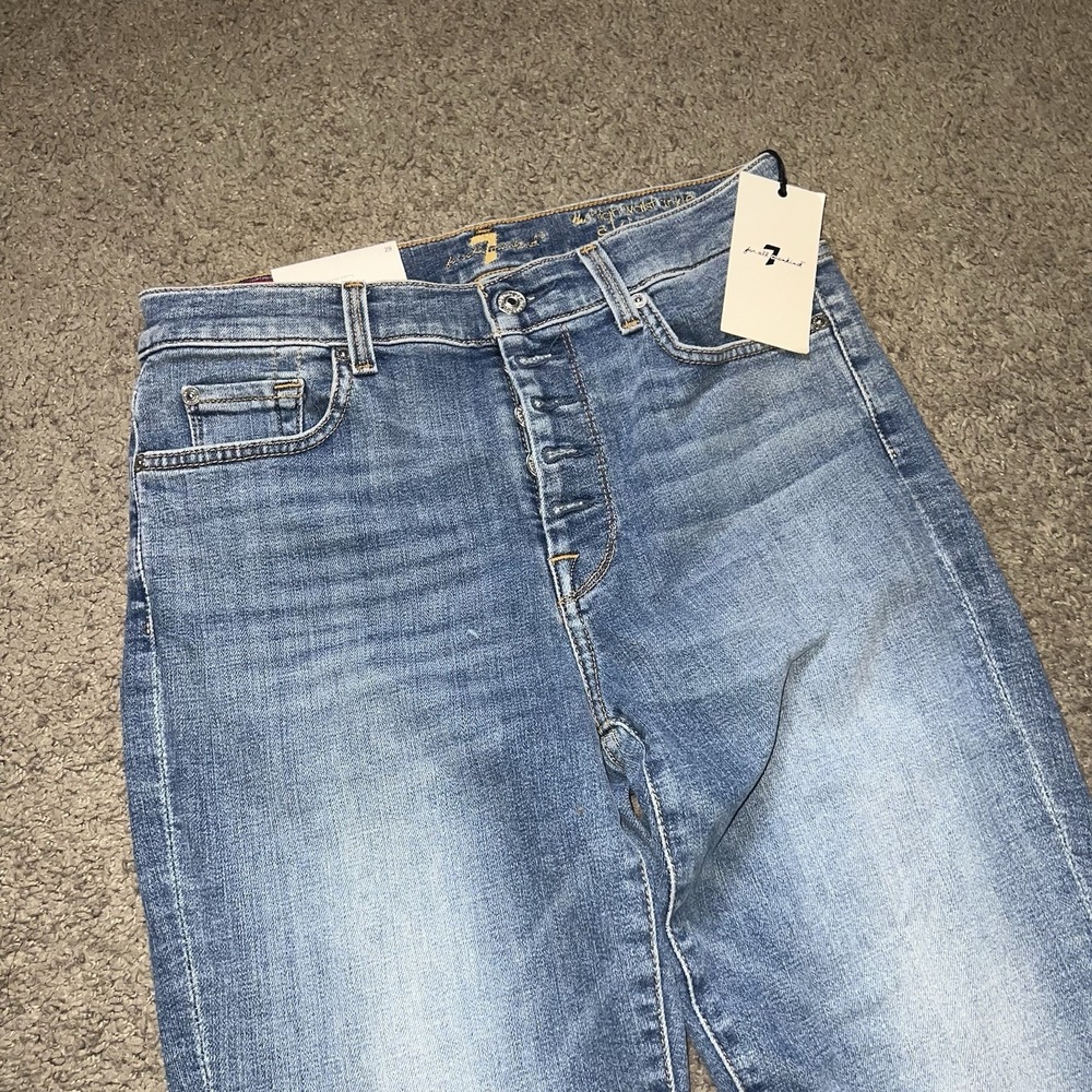 7 For All Mankind Womens Blue Ankle High Waist Skinny Jeans 29 NWT